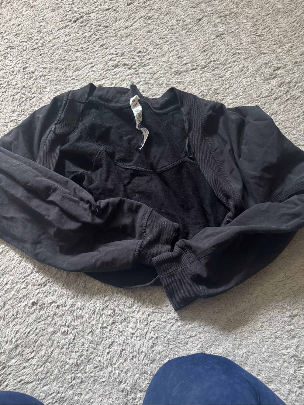 Black Women's Cropped Open-Front Sweater